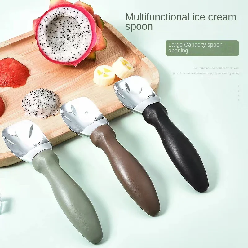 1pc Dual-Purpose Stainless Steel Ice Cream Scoop and Fruit Spoon for Home and Outdoor Use