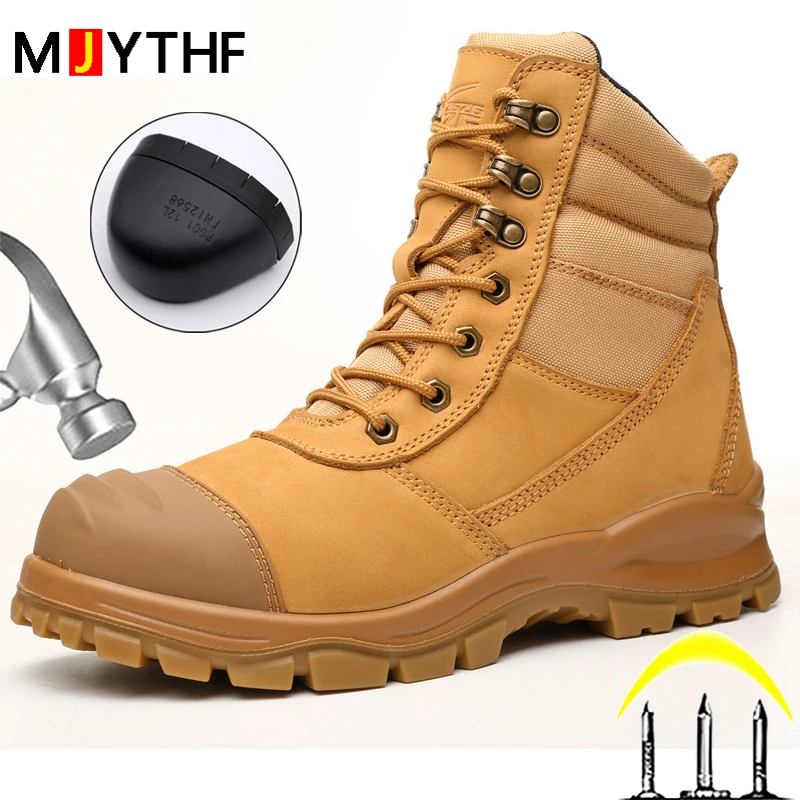 Work Safety Boots Steel Toe Shoes Genuine Leather Work Boots Anti-smash Anti Puncture Anti Scalding Welder Shoes safety shoes