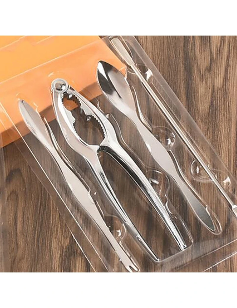 Description Picture 4 of item4Pcs Seafood Tool Sets Crab Shrimp Fruit Pliers Fork Spoon Set Nut Walnut Lobster Crab Cracker Tools Kitchen Accessories