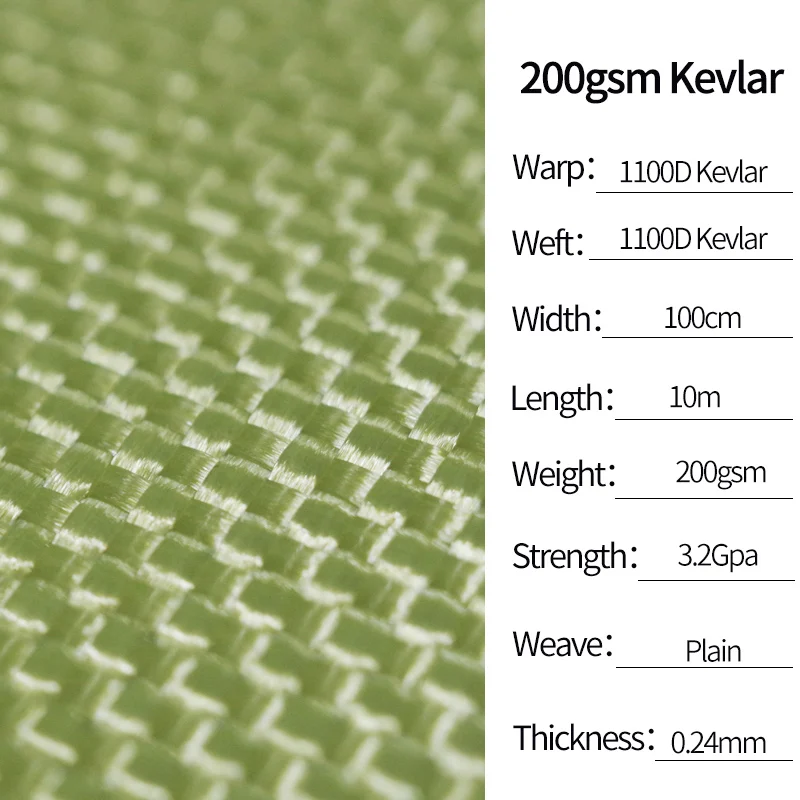 

Kevlar Aramid Fabric Bullet-proof cloth Plain UD Weave Unidirectional Weave 0.5m/1mx10m 50g/200D 135g 200g/1100D 280g/1500D