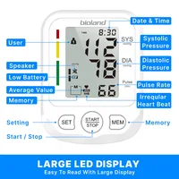 bioland Blood Pressure Monitor 2005 Tensiometer Upper Arm Automatic Digital BP Measuring Device 2005-1 Pulse Heart Rate Monitor 1