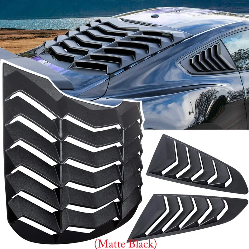 Rear+Side Window Louvers for Ford Mustang 2015 -2021 Windshield Sun Shade  Cover Vent GT Lambo Style Custom Fit All Weather ABS - AliExpress