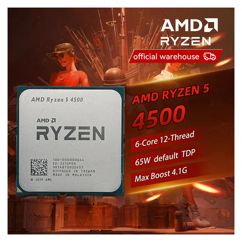 AMD RYZEN 5 4500 Processor Max Boost 4.1GHz CPU 100% Brand