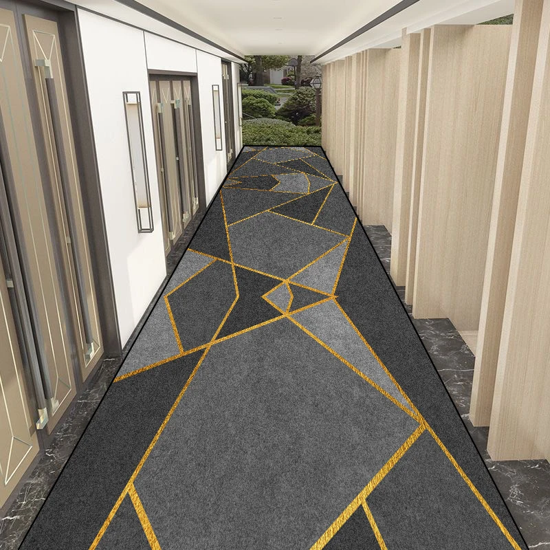 Simple Geometric Long Corridor Carpet Runner Modern Easy Clean Decoration Aisle Rug Non-slip Washable Stair Hallway Floor Mat 러그 4