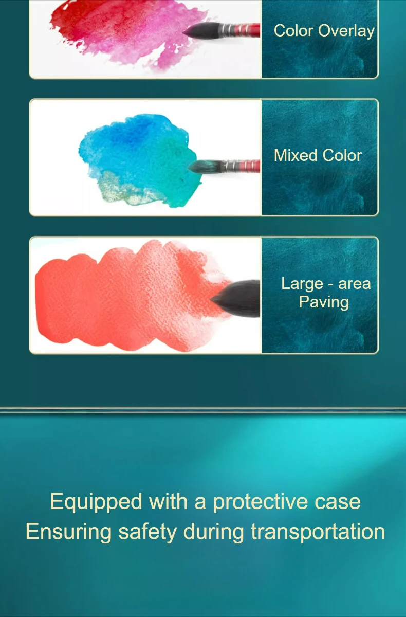 Phoenix Red Chubby Round Tip Aquarell-Malpinsel, gemischter Haarfutterstift mit starker Wasseraufnahme, der das Haar nicht leicht abschuppen lässt – Detail 4