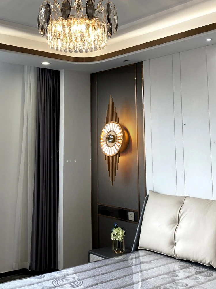 

FQ Light Luxury Crystal Wall Lamp Living Room Television Background Wall Lamp