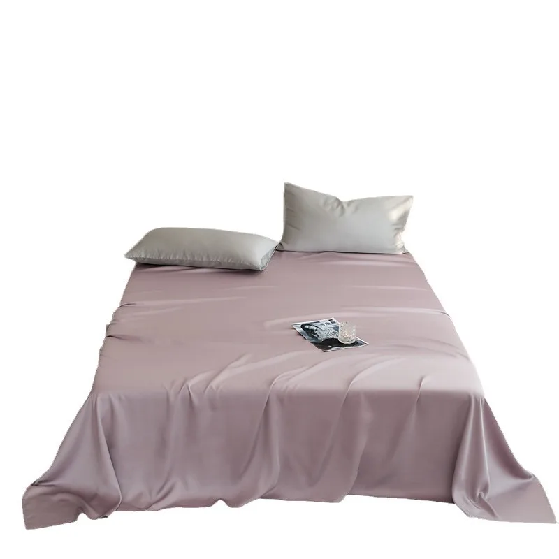 Luxury Flat Sheet Solid Color Satin Bed Sheet Soft Comfortable Bedsheet High-End Bedclothes Sheet