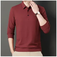 Polo brodé à manches longues pour hommes, décontracté et à la mode, confortable, respirant et polyvalent, haut d'été, nouvelle collection 4