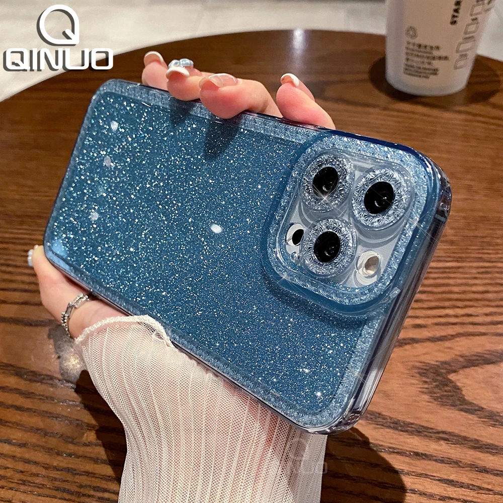 Luxury Bling Glitter Diamond Case For iPhone 13 11 12 Pro XR X XS Max 7 8 Plus Soft Transparent
