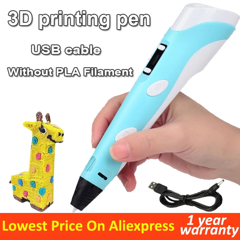 3D Printing Pen Drawing Pen With LCD Screen Compatible PLA Filament Toys Safe Paiting for Children DIY Christmas Birthday Gift 3d printing pen