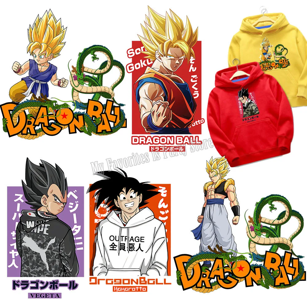 Популярная переводная наклейка на одежду Dragon Ball нашивка для глажки Мультяшные