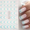 8pcs Gradient French Nail Art Stickers Ink Blooming Wave Line Water Transfer Sliders Decals DIY Ombre Manicure Decorations Foils 4