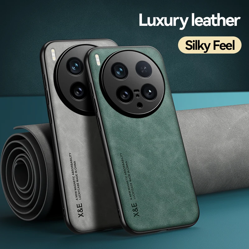 Enhanced Retro Magnetic Suede Leather Shockproof Matte Silicone Soft Case