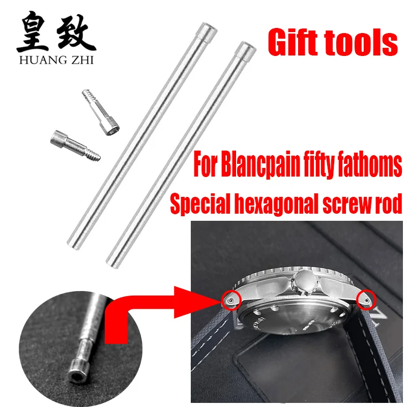 

Strap Lead Screw Bar For Blancpain Fifty Fathoms Series 316L Stainless Steel Watchband hexagonal connecting rod 30MM Accessories