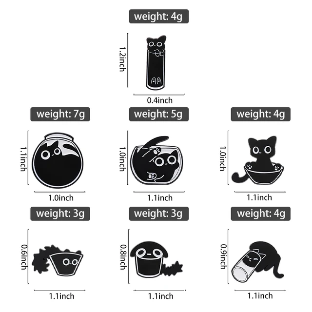 Cute Cat Enamel Pins Brooches Lapel Badge 1