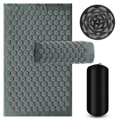 Acupressure Massage Set with Cushion, Pillow, and Foot Massager (3PCS-Gray)