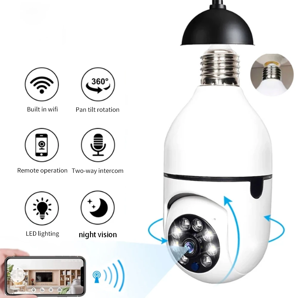 Blub 1080P Light PTZ Camera 360° Remote monitoring Night Vision