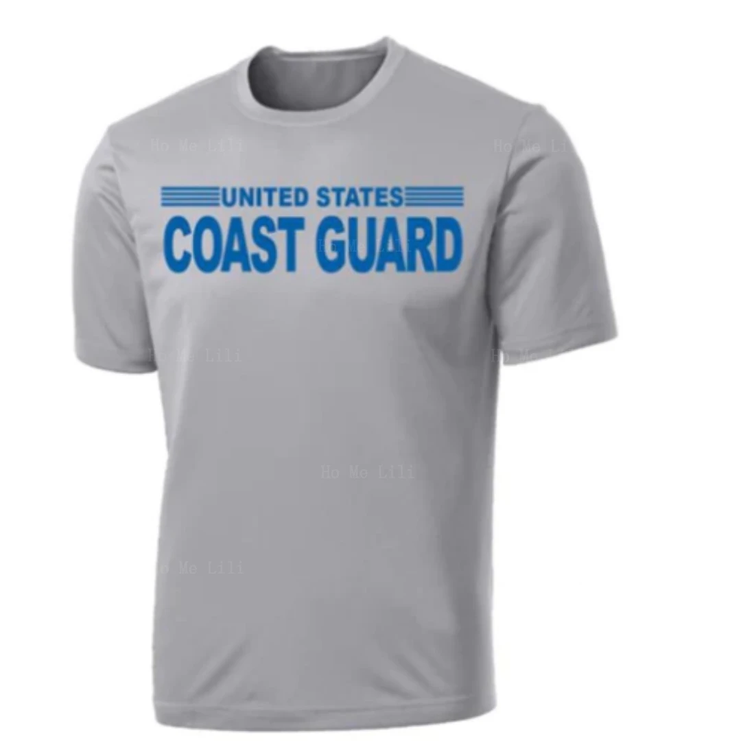 United Coast Guard Stripe Full Front On Grey Performance T- Shirt