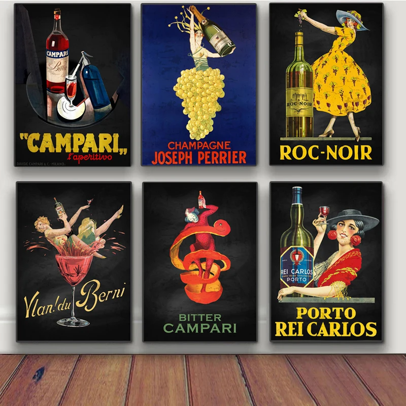 Campari Drink Poster Stampe Aperol Liquore Immagini A Parete Pittura Su Tela Vintage Amaro Campari Cucina Parete Decorazione Della Casa