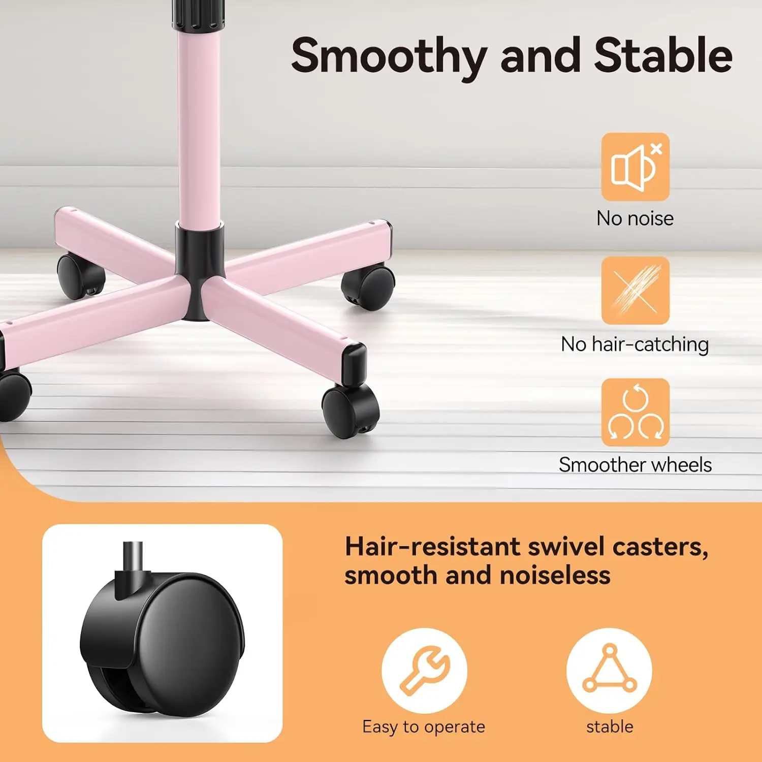 Salon Tray on Wheels, Adjustable Tattoo Tray Salon Trolley Cart for Hair Stylist Salon Rolling Tray for Clinic