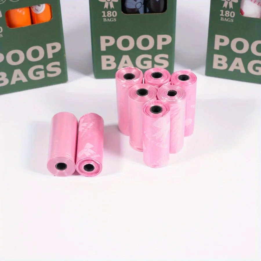 120 Count Extra Thick Leakproof Poop Bags - Vibrant Pink & Purple Designs, High-Quality Polyethylene Trash Bags for Dogs 2