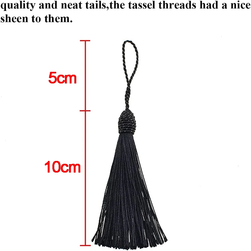 10pcs Black Hanging Rope Silk Tassels DIY Tassels For Crafts For