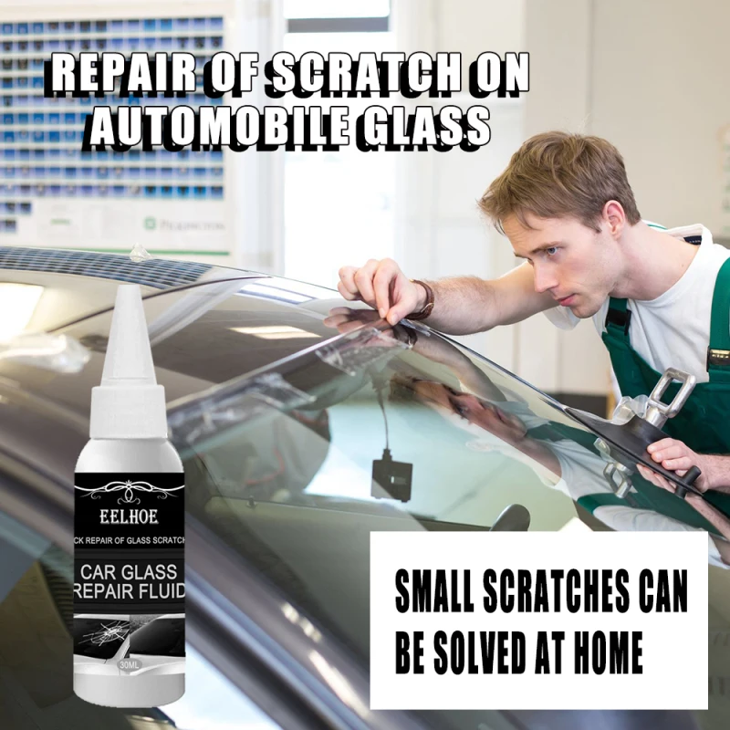 30mlCrackedGlassRepairKitCarWindshieldCrackedRepairToolGlassCuringGlueUtensil