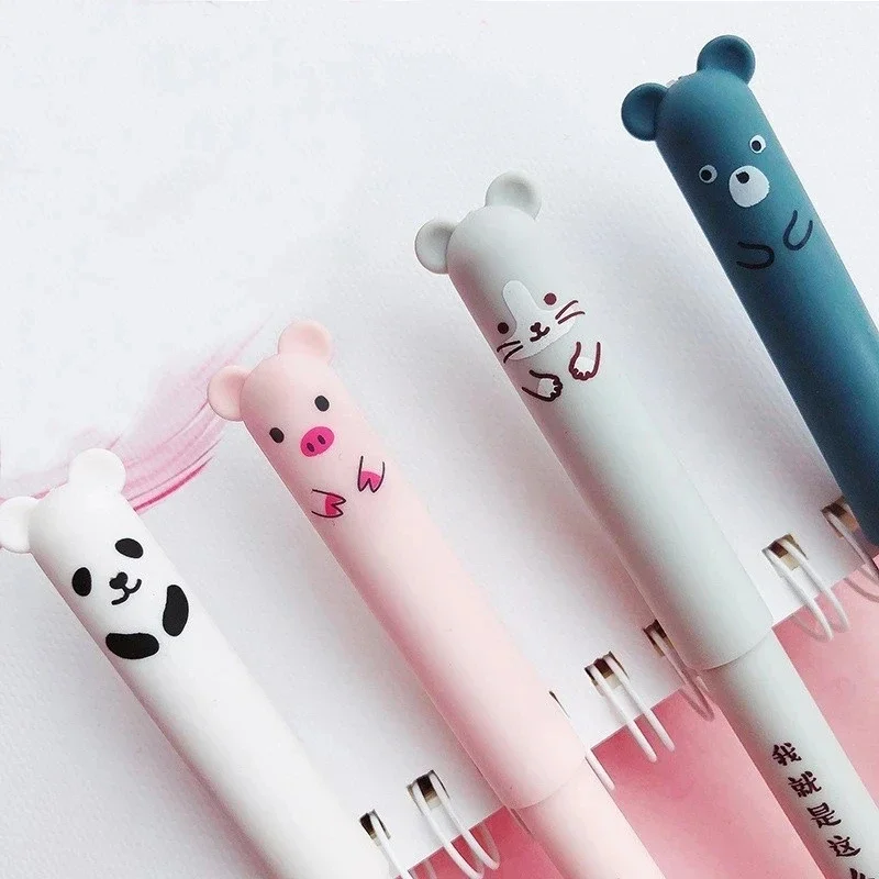 Erasable Neutral Pens 0.5mm Bear Design Set for Students