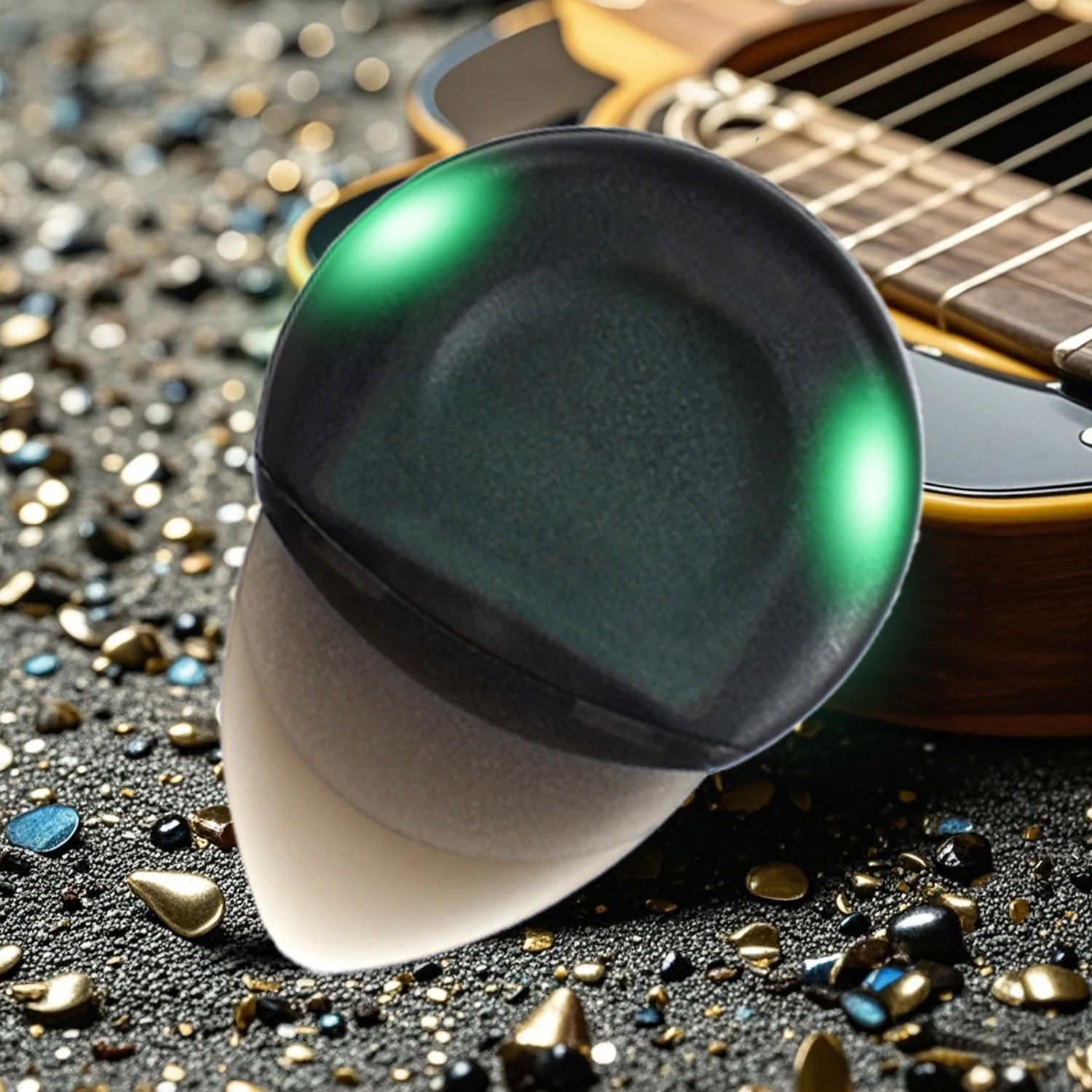 LED Glowing Guitar Picks Light Up Picks with High-Sensitivity LED Light ABS Electric Heart-shaped Guitar Green/Purple guitar picks
