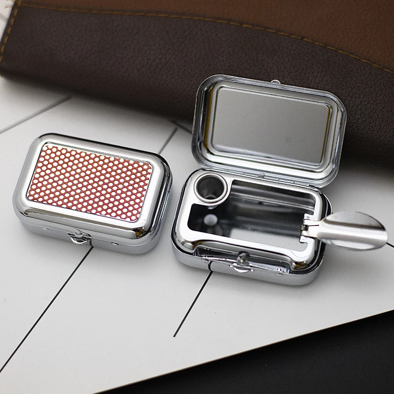 Portable ashtray Mini Portable Pocket Ashtray Creative Personalized Trendy Fashionable Outdoor Travel Carry-On Lid Ashtray