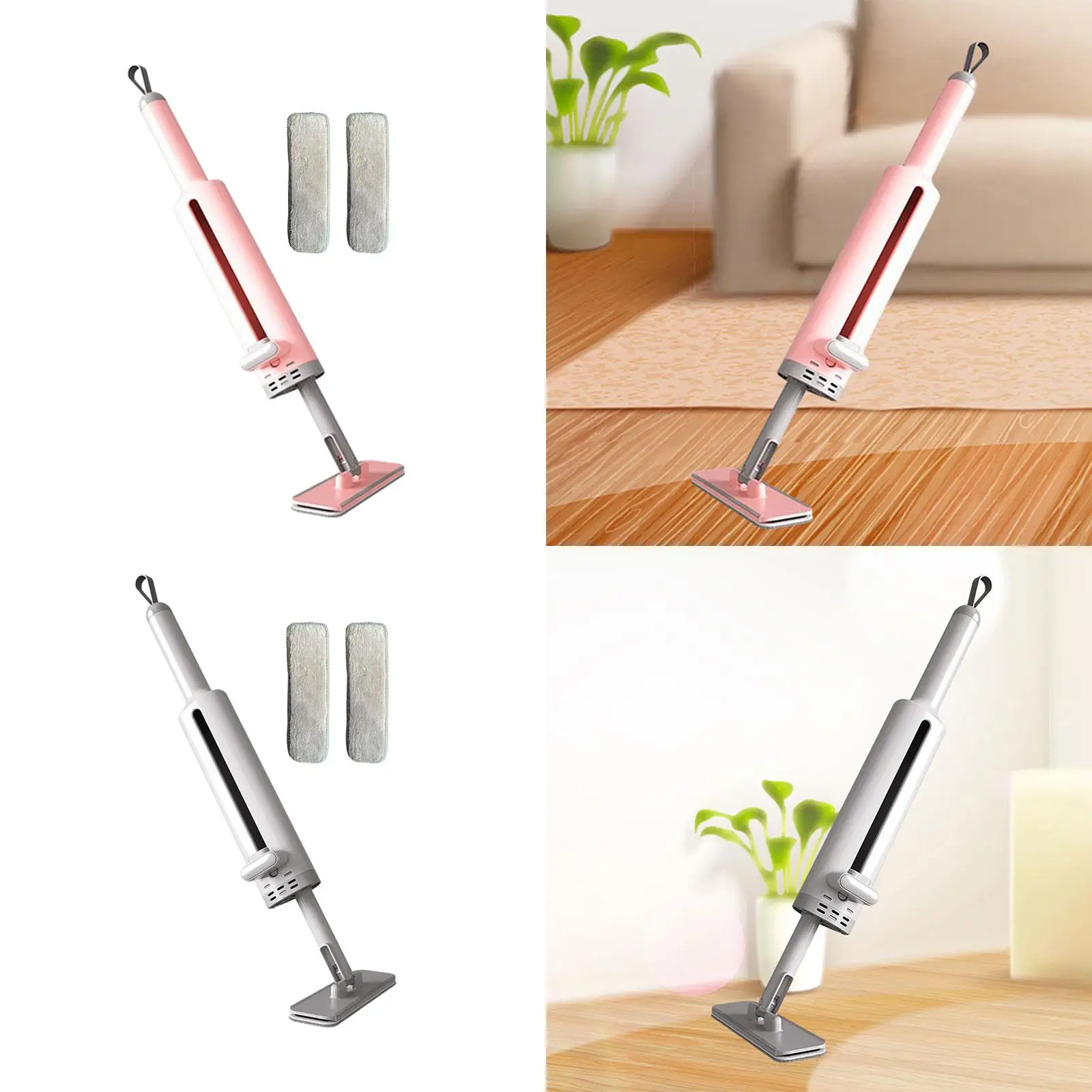 Short Rotatable Hand Wash Free Flat Squeeze Mop Foldable Lightweight Portable Mini Mop for Glass Tea Table Car Bathroom Desktop