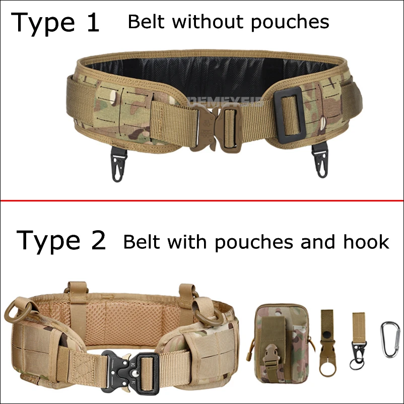 Tactical Padded Belt Airsoft CS Combat Molle Airsoft Belts Duty