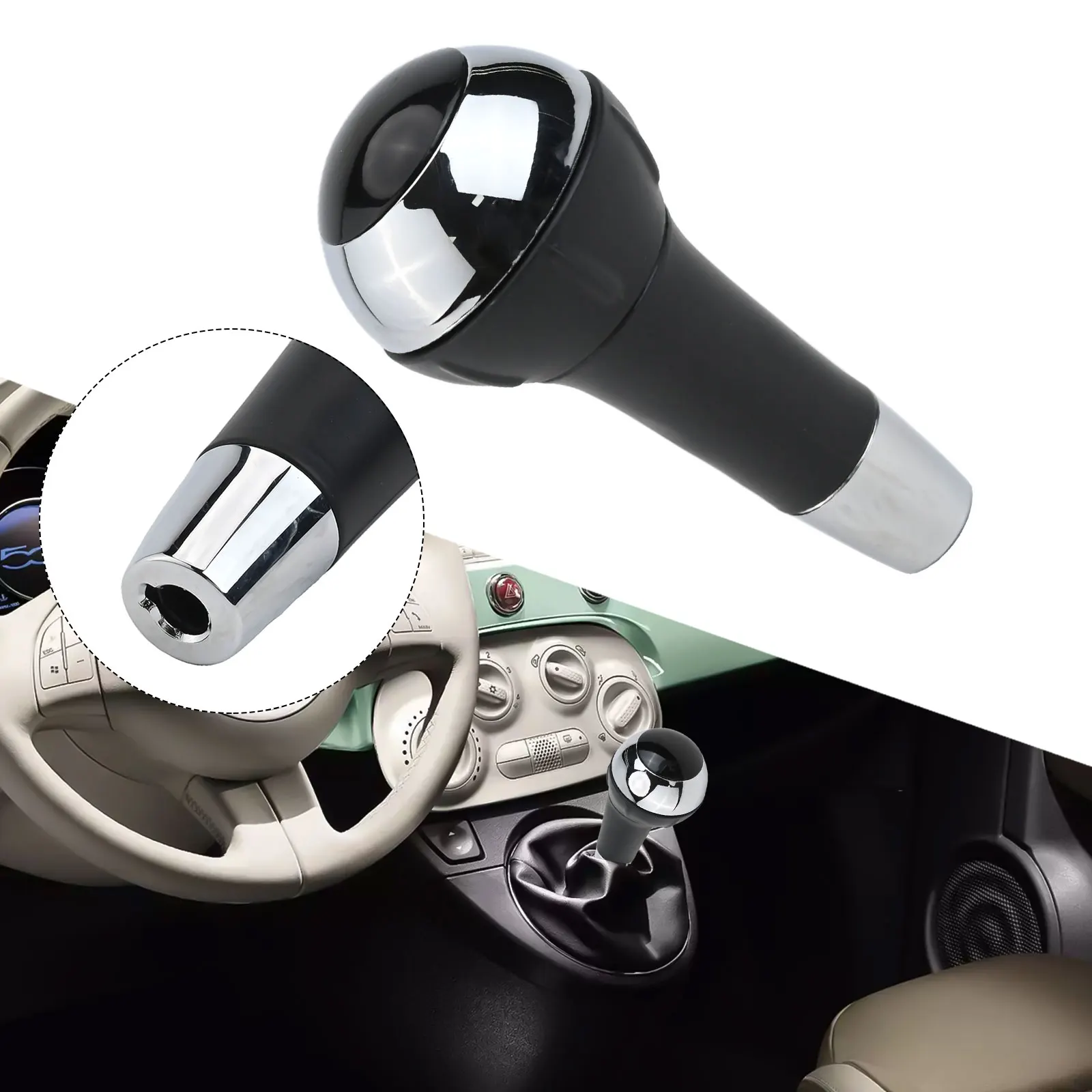Ergonomic Shift Knob Automatic Shift Knob Improved Gear Functionality Stylish Design For FIAT 500 2012-