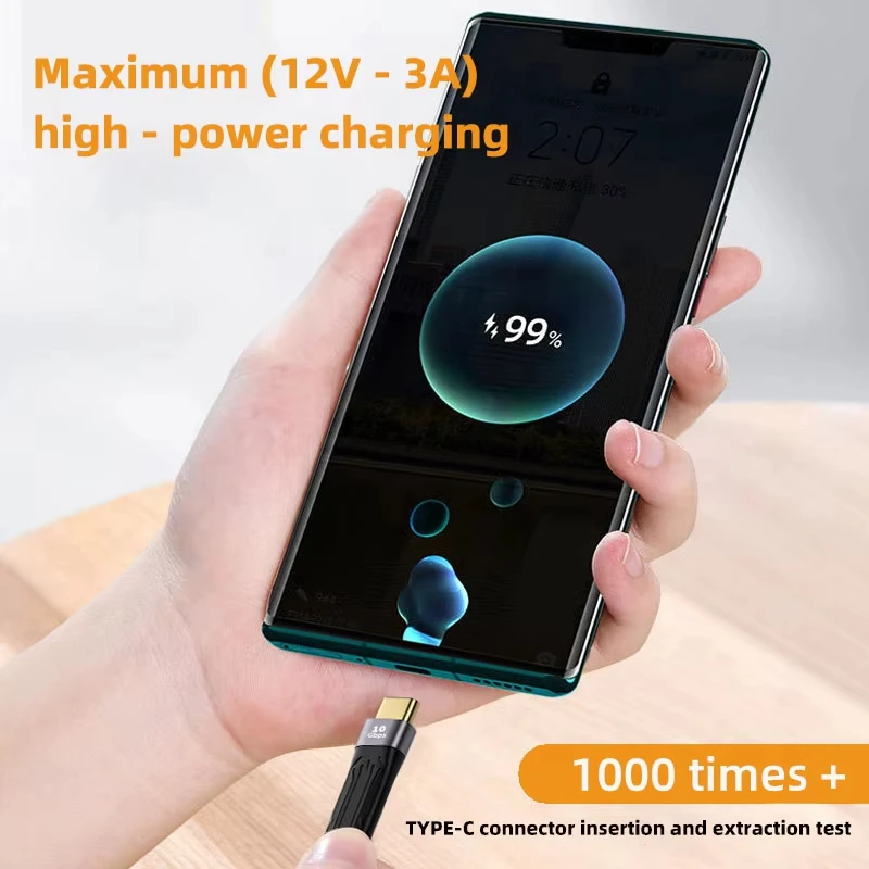Ultra-Short Portable Type-C to USB-A Fast Charging Cable, 10Gbps High-Speed Data Transfer, 13cm