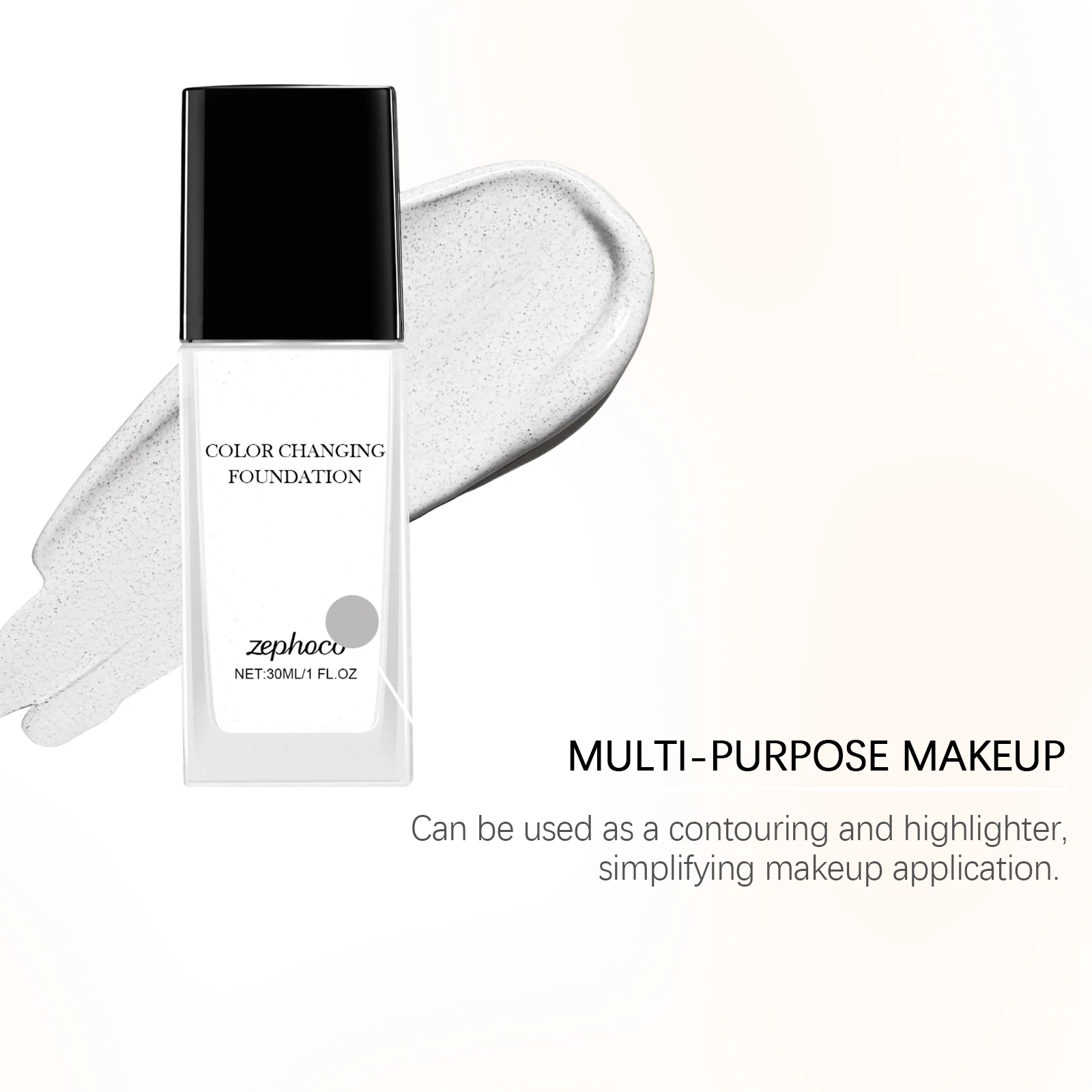 Zephoco Liquid Foundation Flawless Finish High Coverage Base Makeup_voghion.com