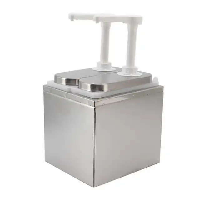 Sauce Dispenser Plastic and Stainless Steel Condiment Pump Station