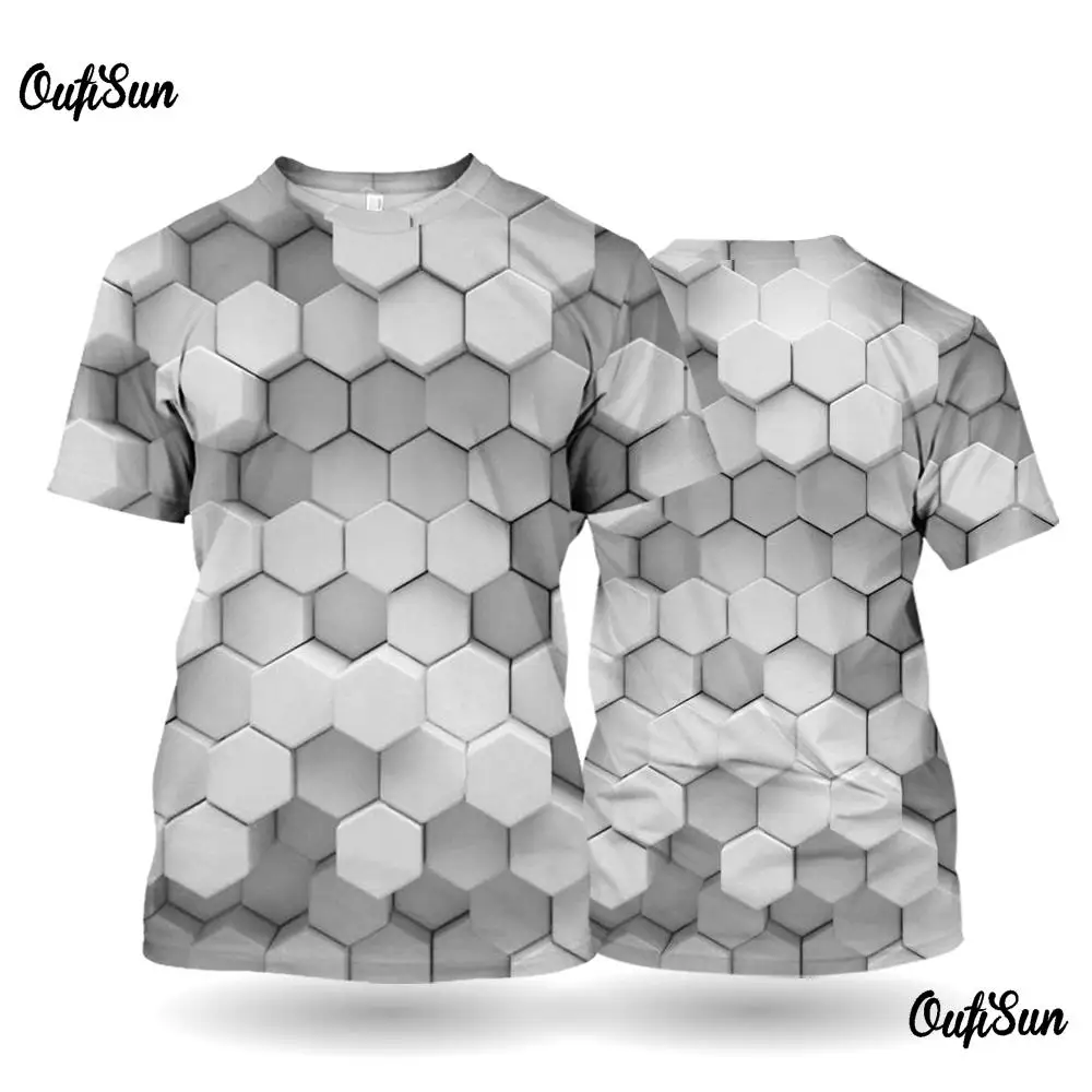 

3D Printed 3D Men's T-shirt Summer Plaid Printed Pullover For Men O-neck Casual Short Sleeve Tees Male Loose Fashion Streetwear