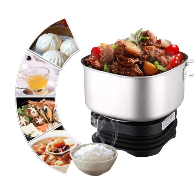 Mini Portable Electric Travel Cooker,Heating Pot,110V/220V Dual Voltage, Lightweight Split Design for Home, Office & Outdoor Use