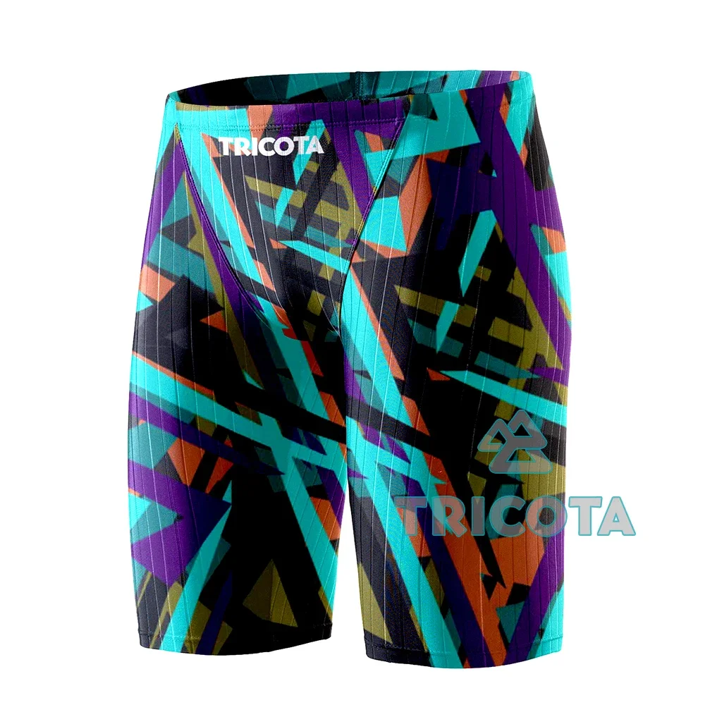 Men Jammers Swimsuit Competitive Swim Team Suit Quick Dry Swimwear Athletic Training Swimming Shorts Beach Tight Surfing Trunks