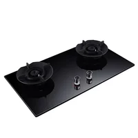 Gas Stove Natural Gas Tempered Glass Gas Stove Household Embedded Copper Cover Dual-cooker Cooktop 1