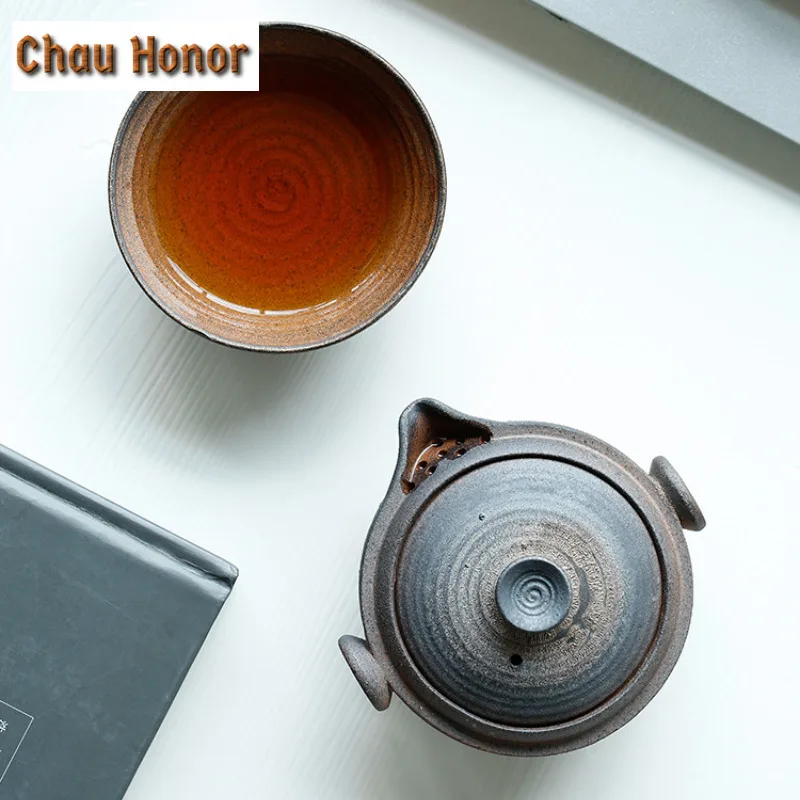 Japanese Ceramic Teapot Gaiwan Tea Cup 1 Pot 1 Cups Porcelain Sets Kung Fu Tea Set Portable Teacup Gaiwan Kettle Tea Cups Mug