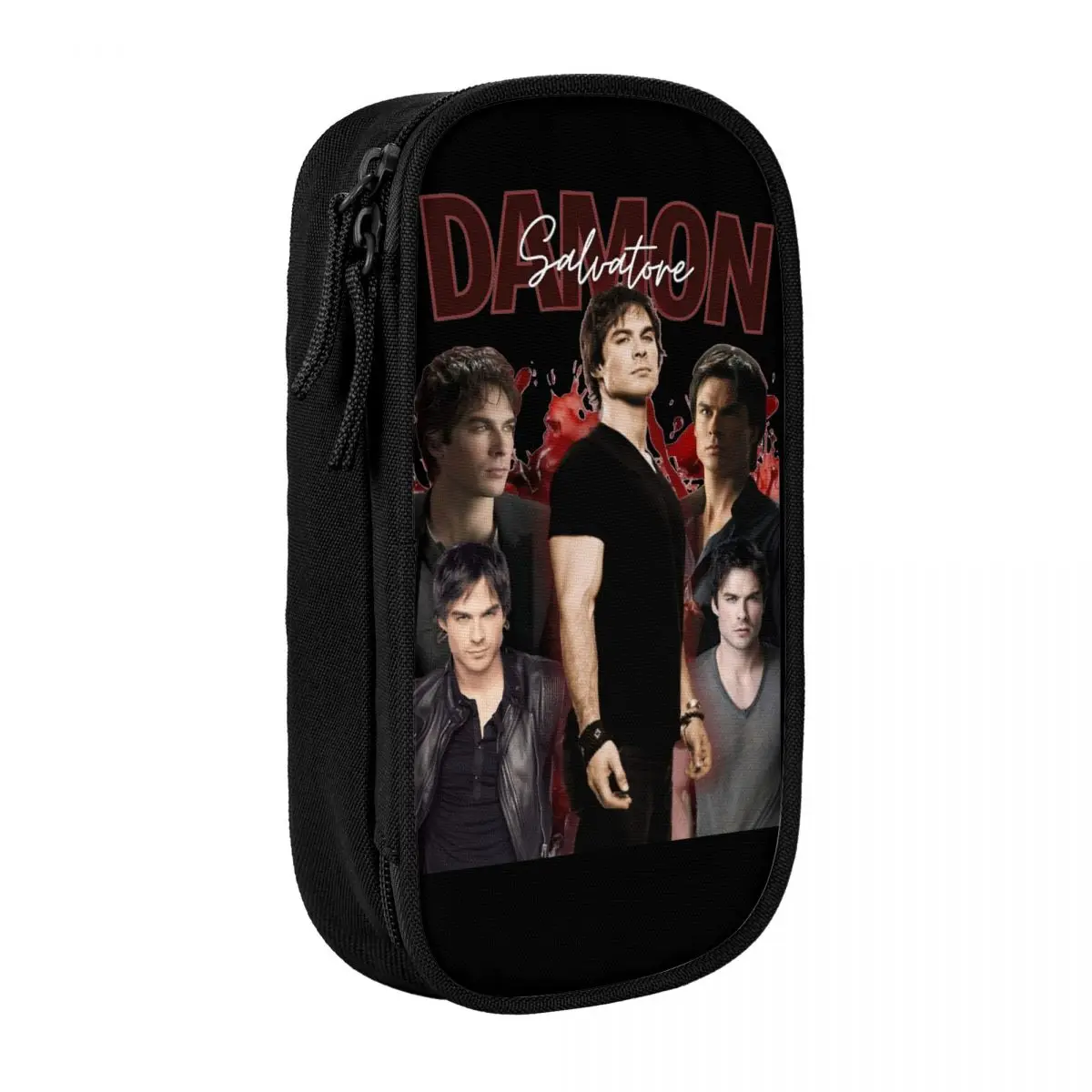 Damon Salvatore Vampire Pencil Case Creative Ian Somerhalder Pen Pencil Bags Student School Supplies Zipper Pouch