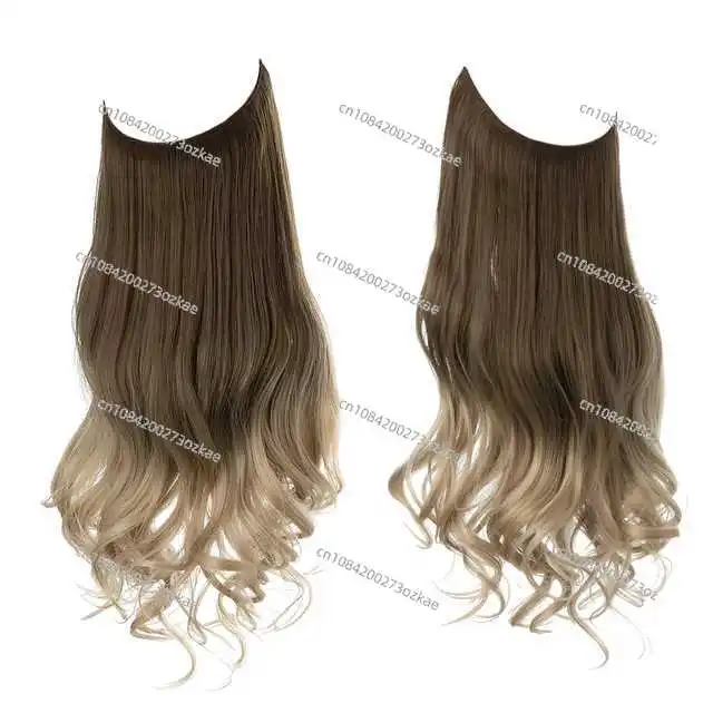 

Synthetic Natural Wave Clip-In Halo Hair Extensions - Effortless and Natural-Looking Hair Transformation