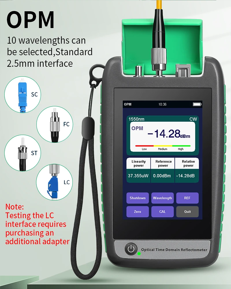 80KM OTDR Fiber Optic Cable Tester Optical Time Domain Reflectometer Support Act