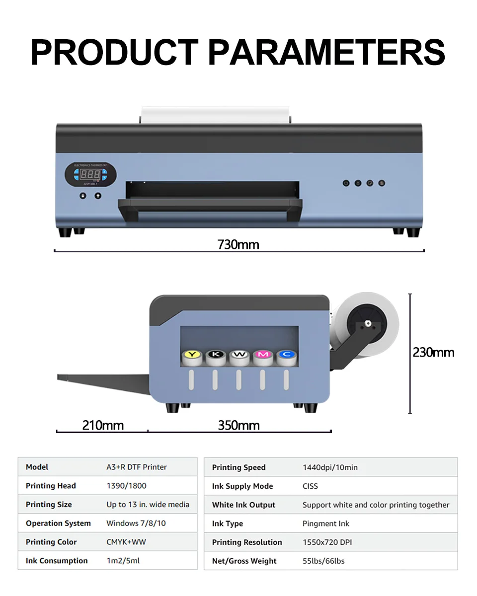 T1-L1800 Professional DTF Printer with White Ink Circulation & Auto Stirring | Upgraded Mainboard Protection & Heating System