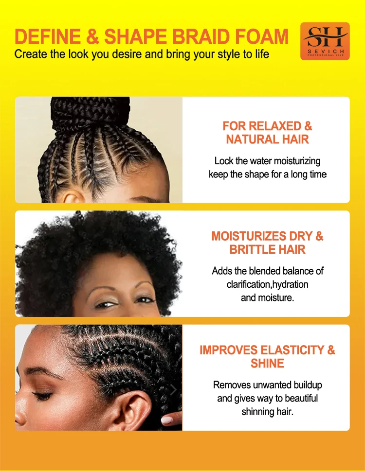 Hot 24 Hour Hold Braid Gel Frizz Control Fixative Oil Cornrow Mousse For Black Women Natural Locks And Twist Hair Styling Wax 6