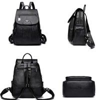 5 couleurs femmes sacs à Dos en cuir souple Vintage femme sacs à bandoulière Sac a Dos décontracté voyage dames Sac à Dos Mochilas sacs d'école 6