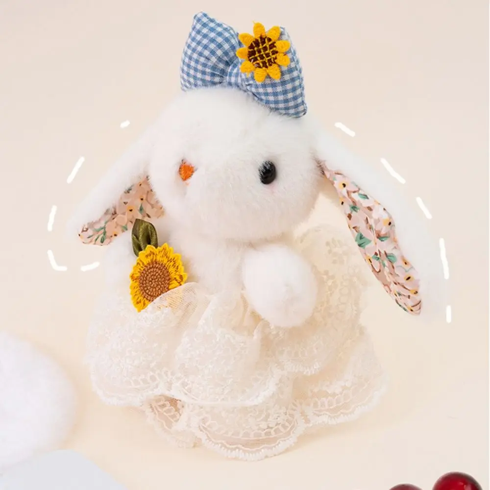 Rabbit Doll Plush Rabbit Keychain Bowknot Plush Stuffed Drooping Ear Rabbit Pendant Cute Soft Bag Hanging Pendant