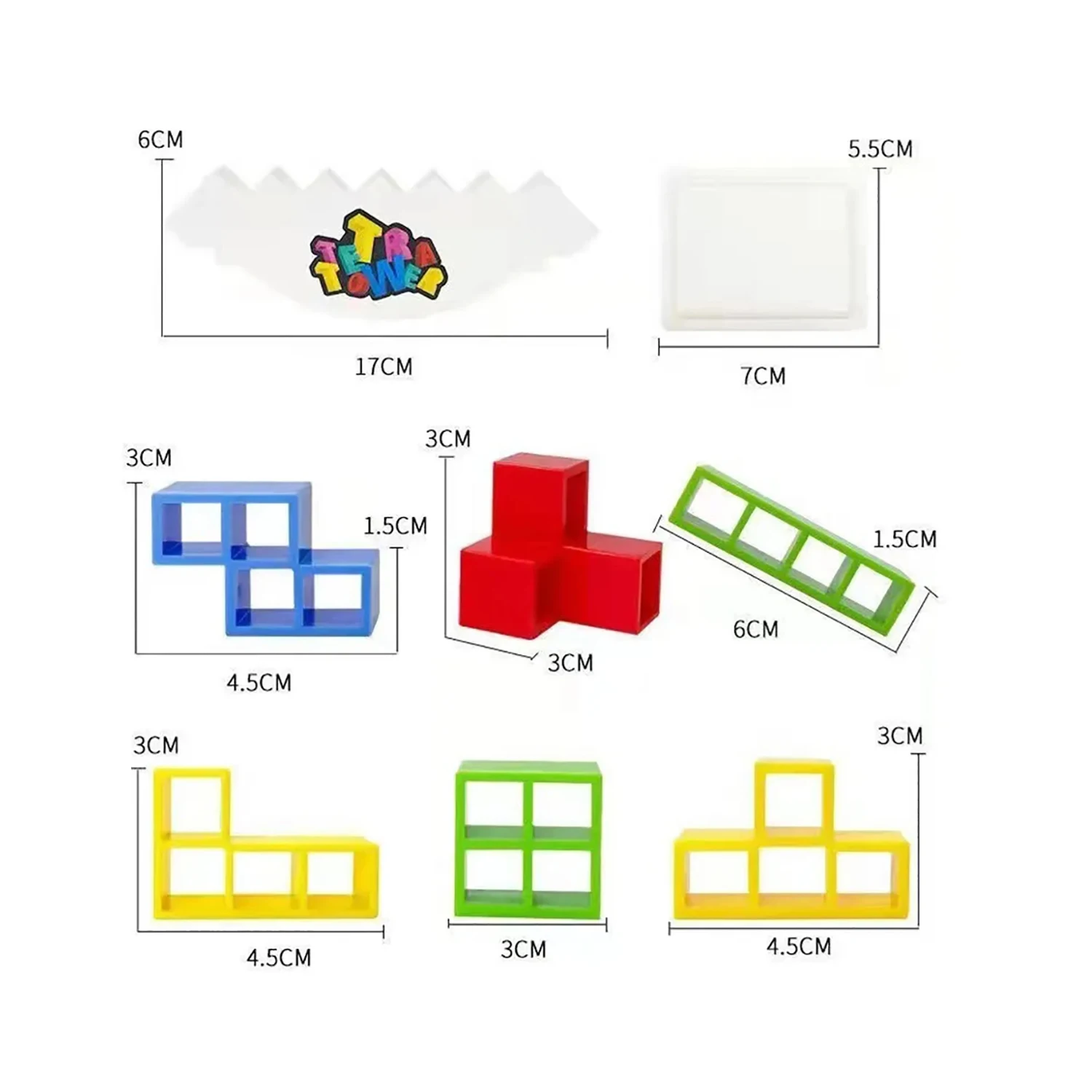 Stacking Blocks Tetra Tower Balance Game Stacking Building Blocks Puzzle Board Assembly Bricks Educational Toys for Childs