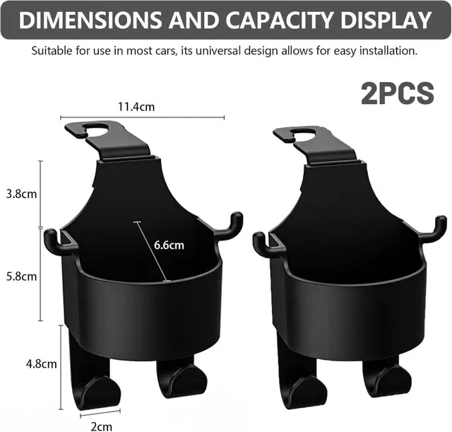 Portabicchieri Pieghevole Auto Regolabile - 2 Pezzi Nero Per Auto E Camper - Foto 11